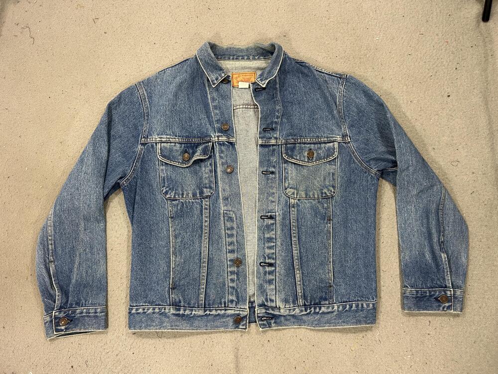 Vintage Gap Pioneer Jacket Mens Medium Blue Denim Bomber Trucker Workwear Y2K